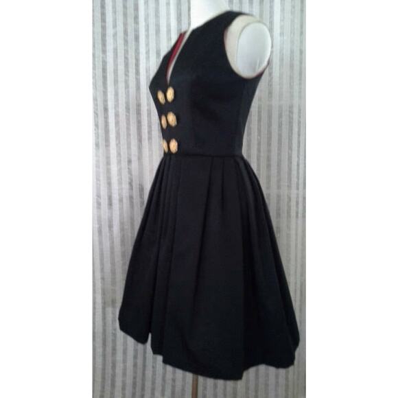 Vintage Little Black Dress A.J. BARI 90s Retro Prom Cocktail Party Dress Flare - Picture 2 of 10